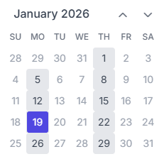 Docket calendar navigation